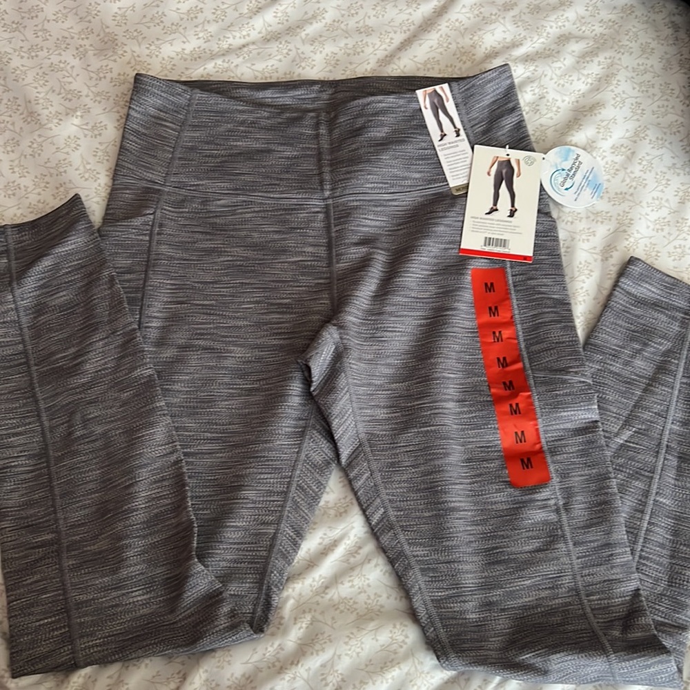 Mondetta High Waisted Leggings NWT Medium Purple Charcoal